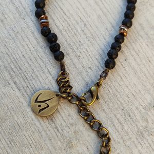 Pulsera de piedra Lilith-S. Negra, Dorada.