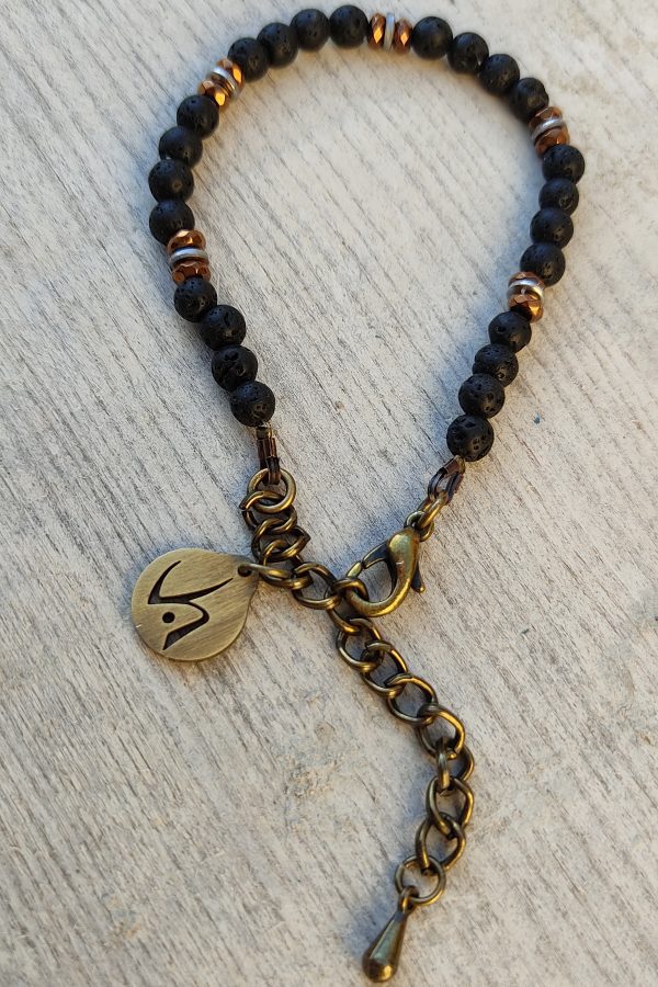 Pulsera de piedra Lilith-S. Negra, Dorada.