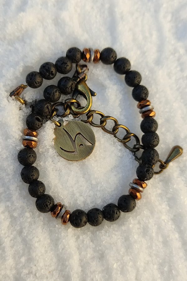 Pulsera de piedra Lilith-S. Negra, Dorada.