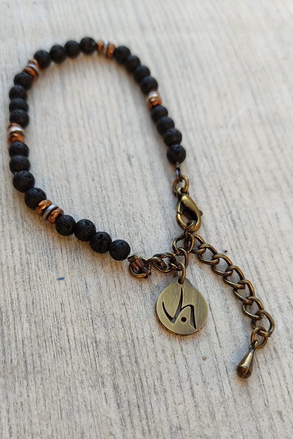 Pulsera de piedra Lilith-S. Negra, Dorada.