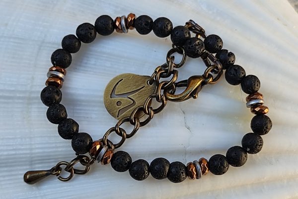 Pulsera de piedra Lilith-S. Negra, Dorada.