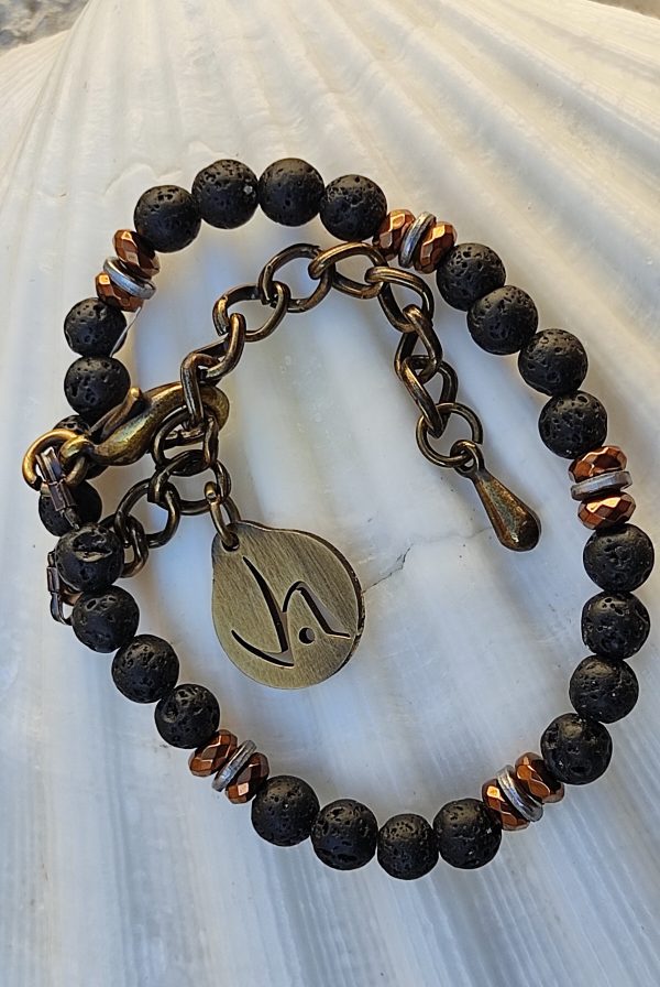 Pulsera de piedra Lilith-S. Negra, Dorada.