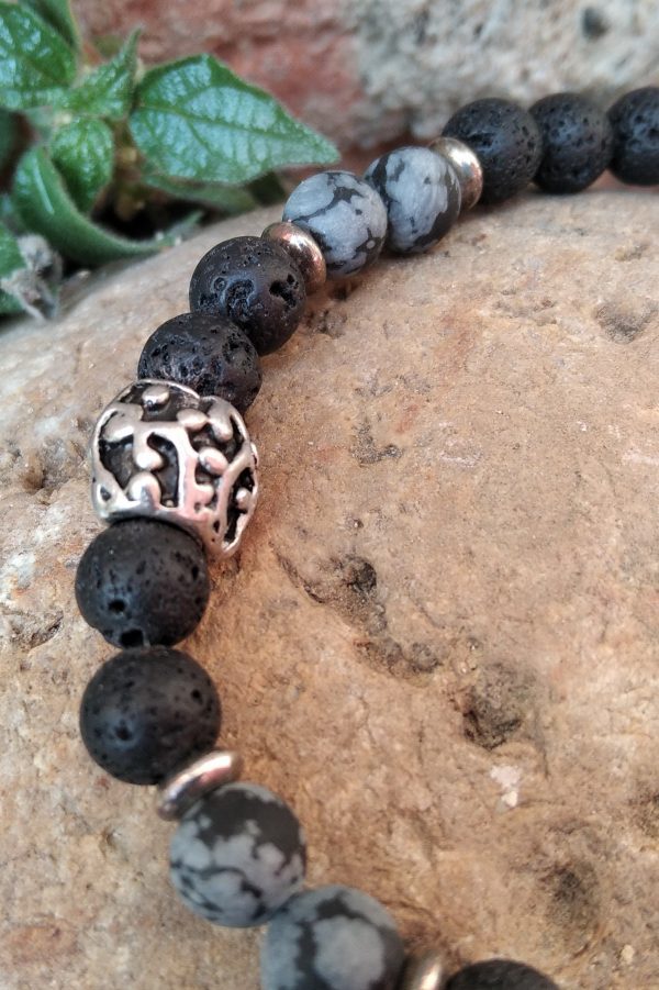 Pulsera de piedra Lord Princeso. Negra y azul.