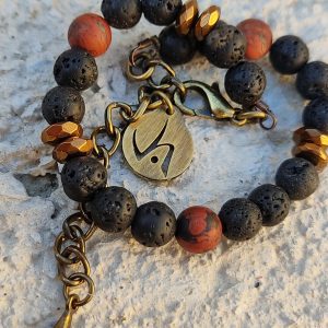 Pulsera Lilith-M. Lava Canaria y Cobre.