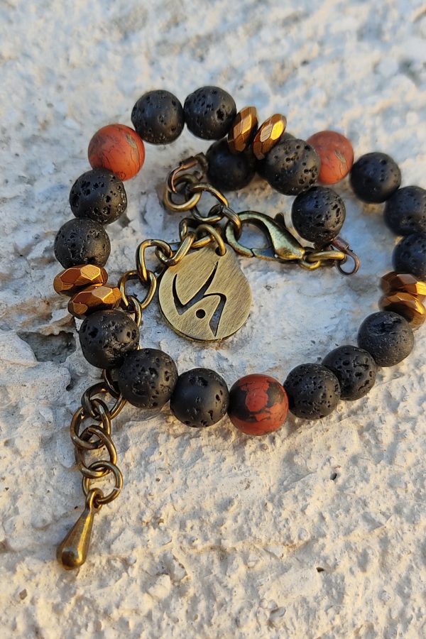 Pulsera Lilith-M. Lava Canaria y Cobre.