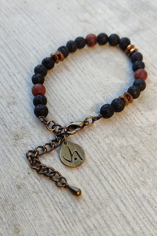 Pulsera Lilith-M. Lava Canaria y Cobre.