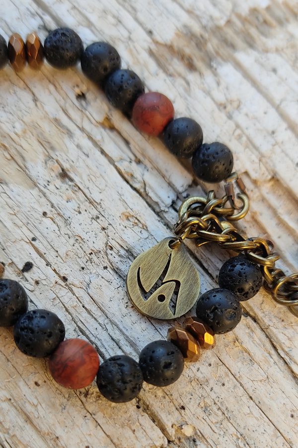 Pulsera Lilith-M. Lava Canaria y Cobre.