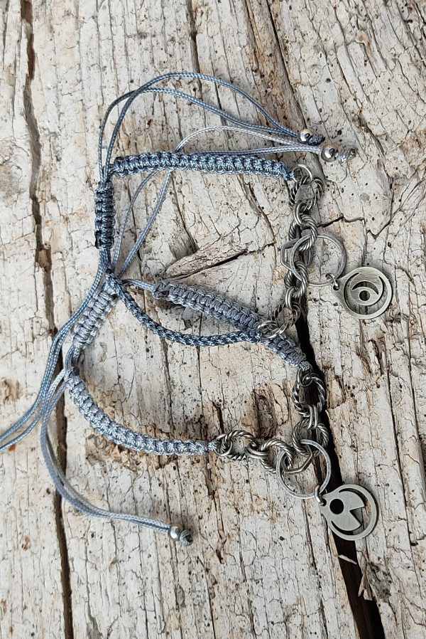 Pulsera macramé Sol y Luna.